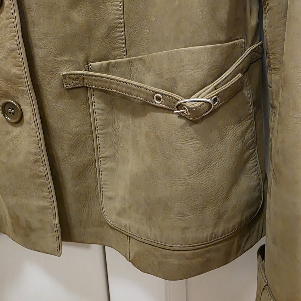 René Lezard Olive Green 💯Genuine Leather Jacket - Picture 9 of 12
